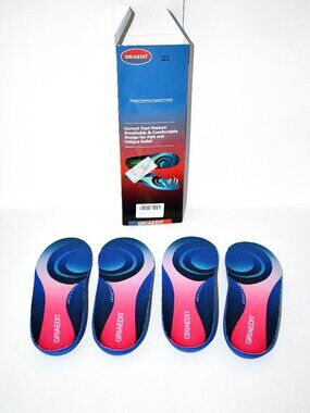 GRIAEDIT Plantar Fasciitis Insoles Arch Support, Orthotic Inserts, Blue, NWT
